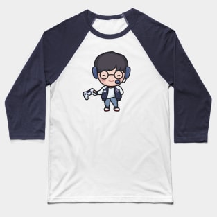 Cute Korean Gamer Boy Cartoon Baseball T-Shirt